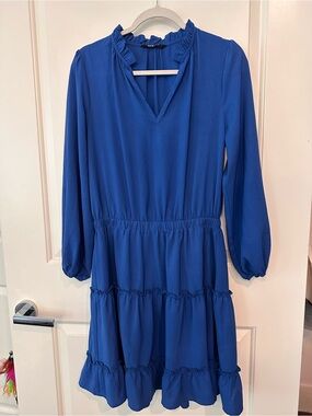 BTFBM Royal Blue Ruffle Tiered Mini Dress